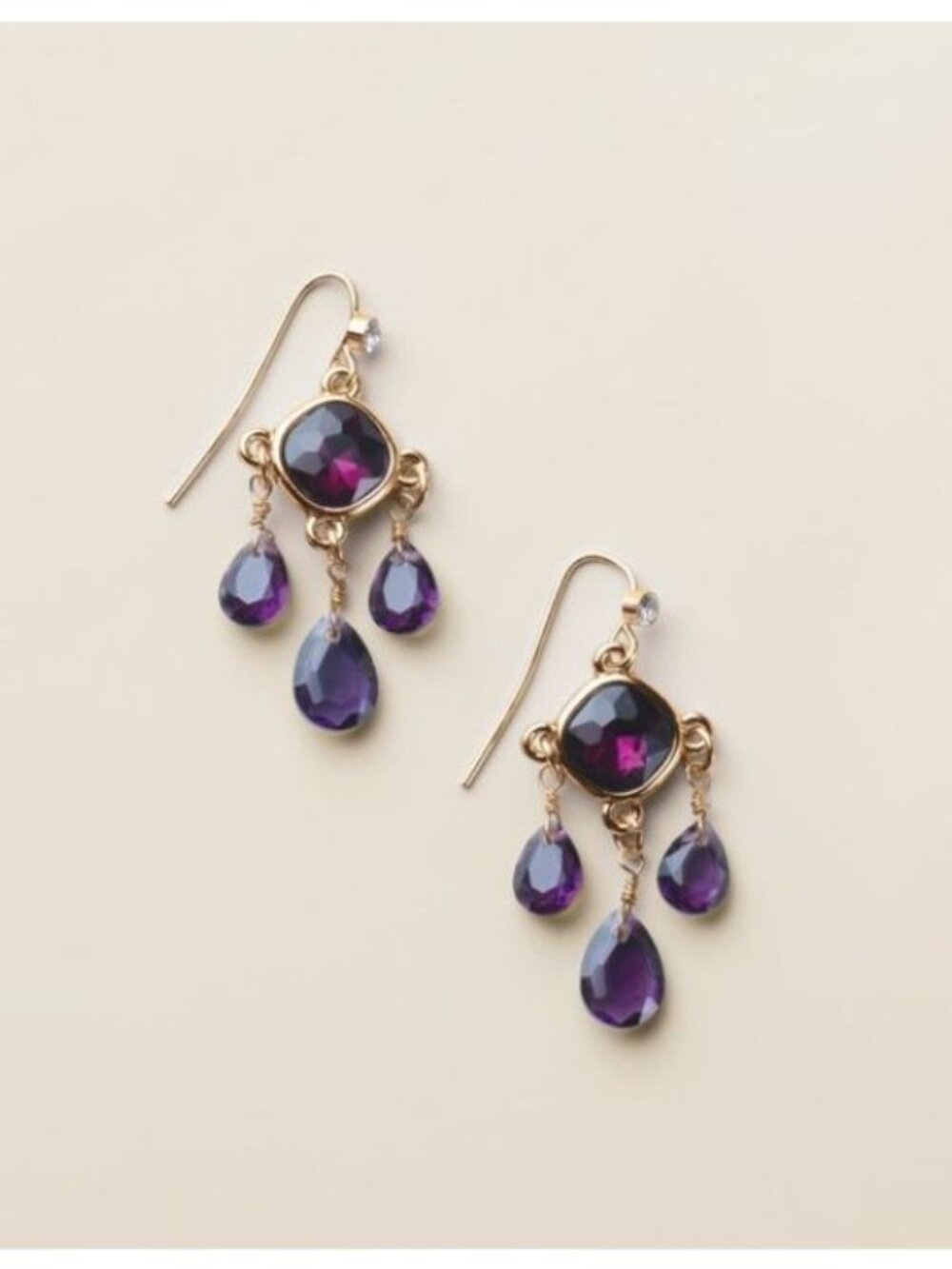 Avon Studio 1886 Majestic Plum Drop Earrings-New In Box